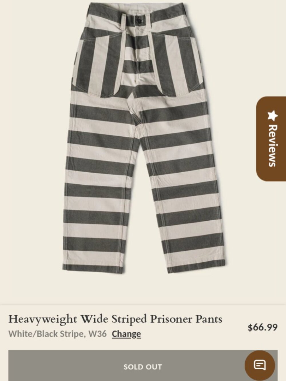 Non-stock Bronson Heavyweight wide striped prison pants - Picture 8 of 10